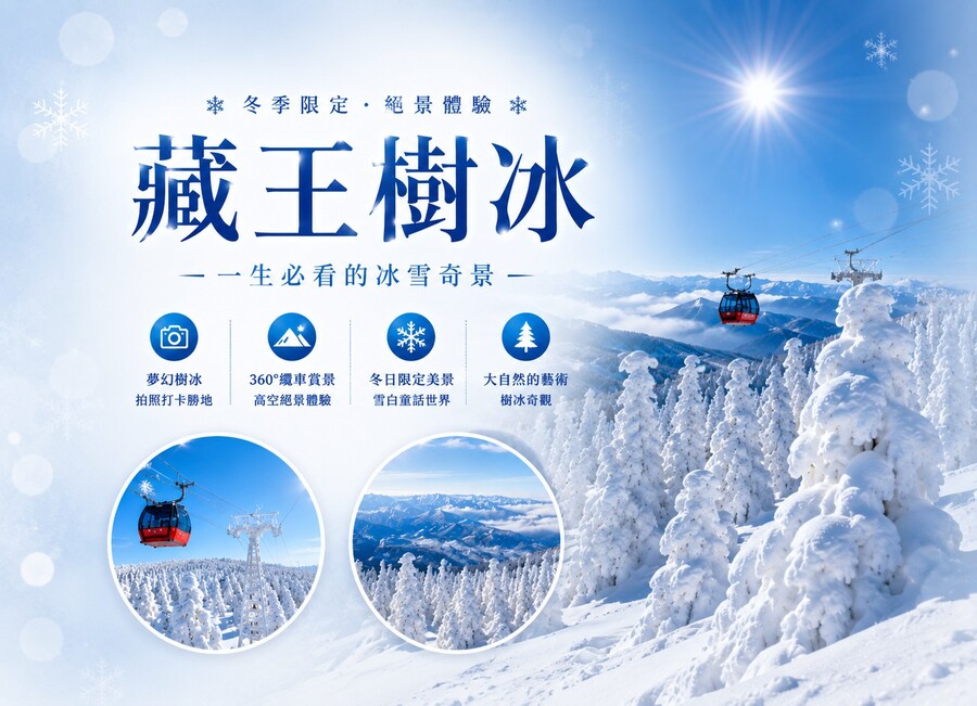 【藏王樹冰絕景6日】.日本百選名湯+四星王子飯店.百年料亭.雪國戲雪.銀山溫泉.會津若松.和牛燒肉.雪中採莓.三溫泉